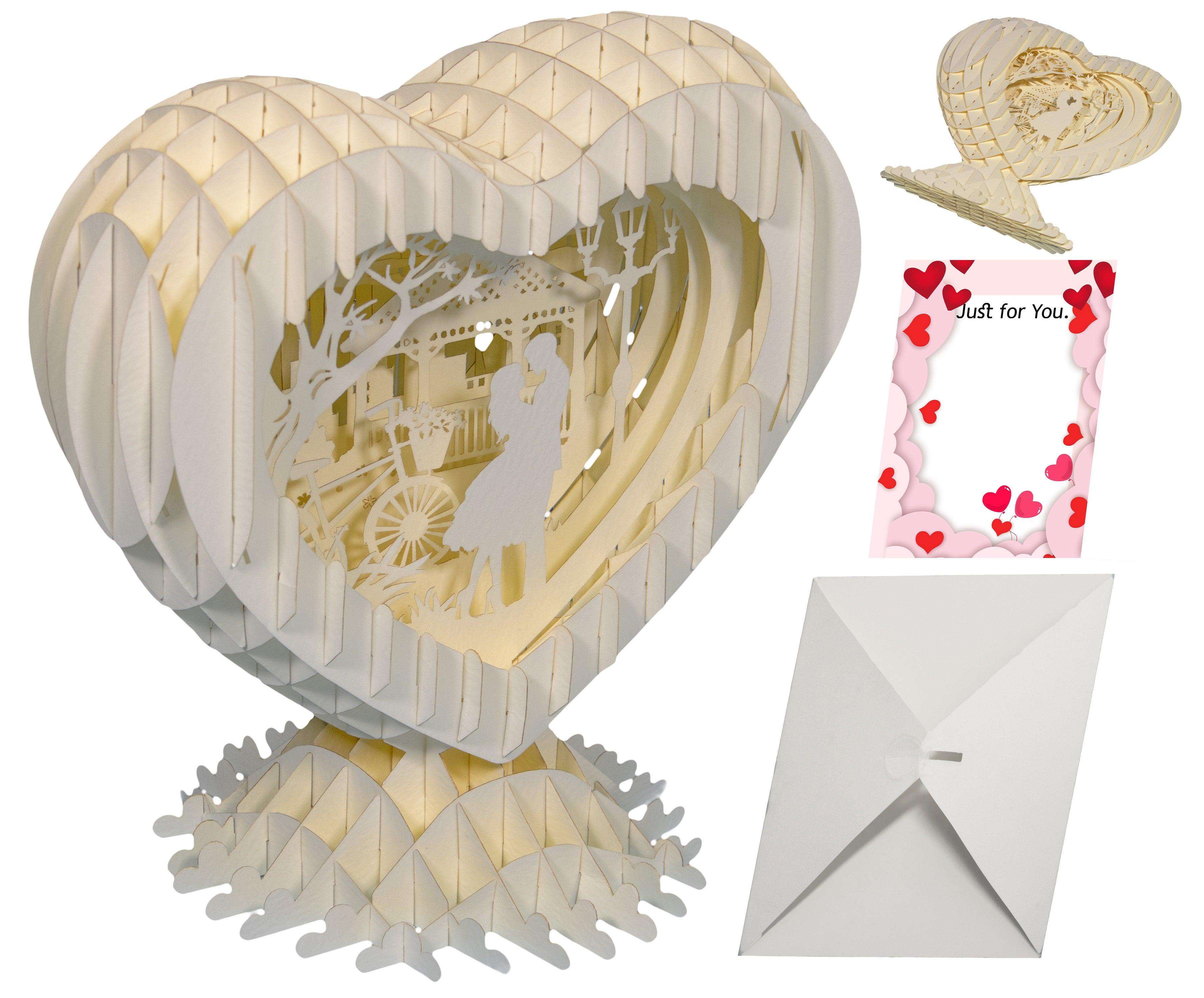 LINPopUp MagicPaper – 3D Pop-Up Herz mit LED - LINPopUp
