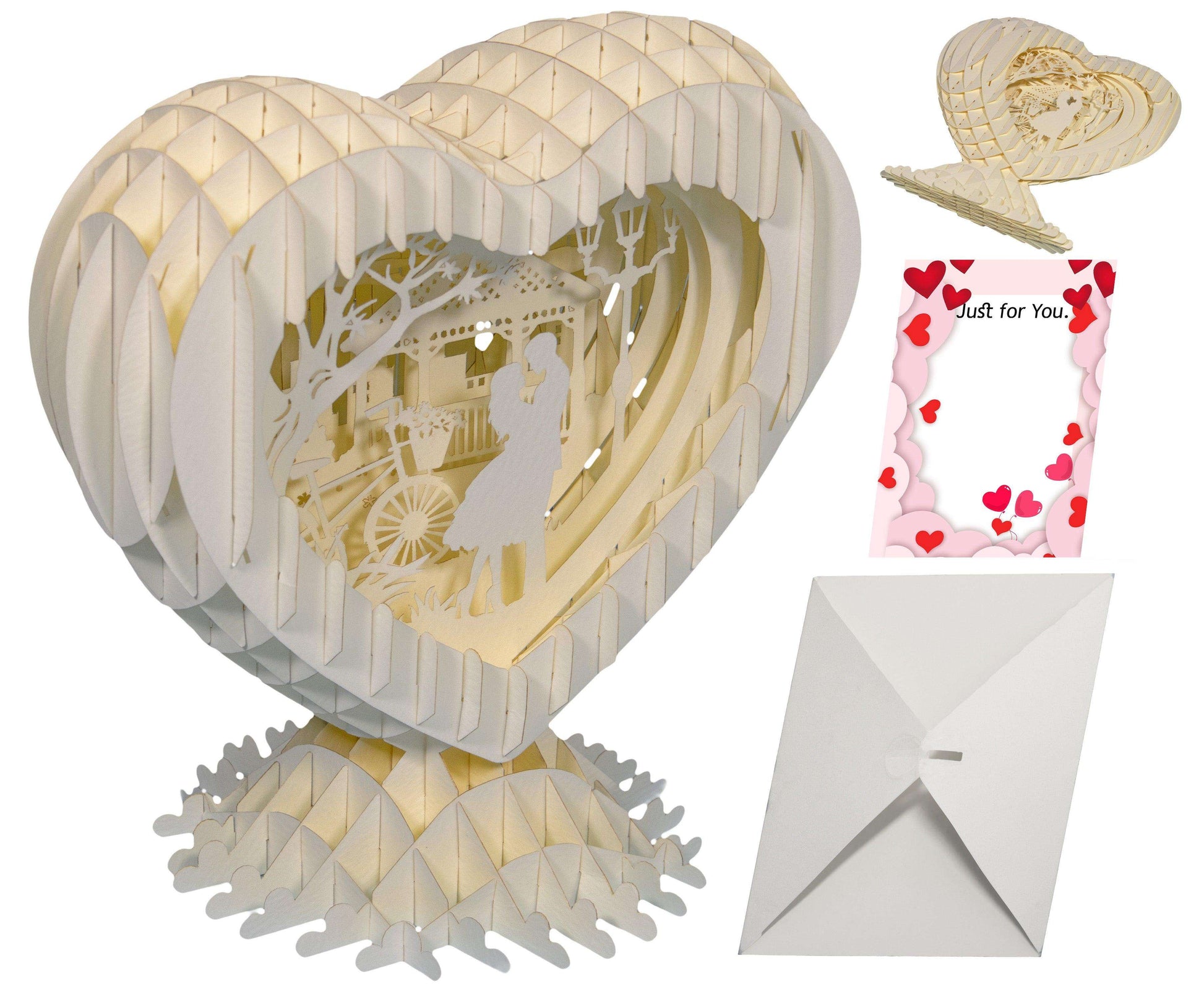 LINPopUp MagicPaper – 3D Pop-Up Herz mit LED - LINPopUp