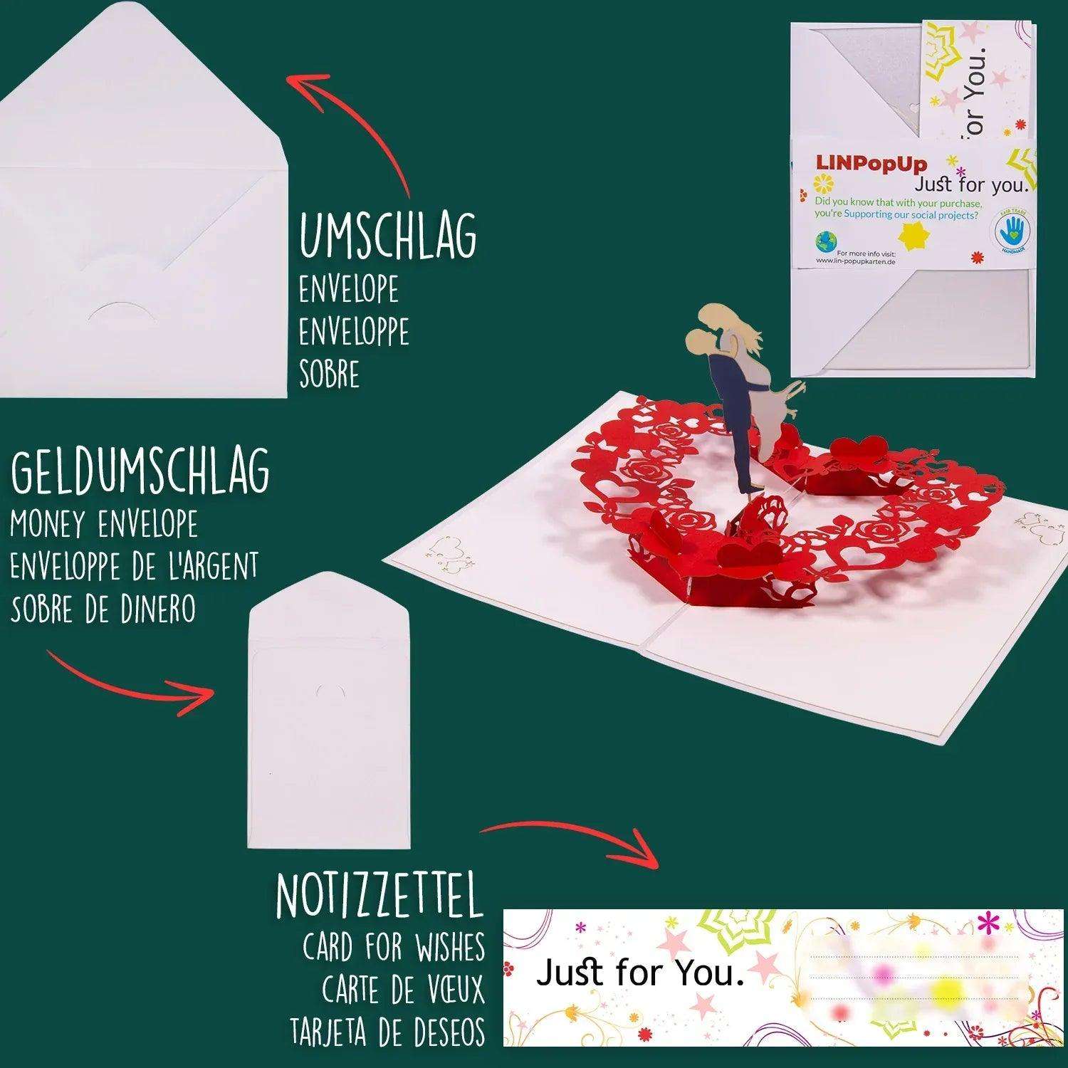 Hochzeitskarte 3D Pop-Up - Rotierendes Tanzendes Brautpaar, N75 LINPopUp N75