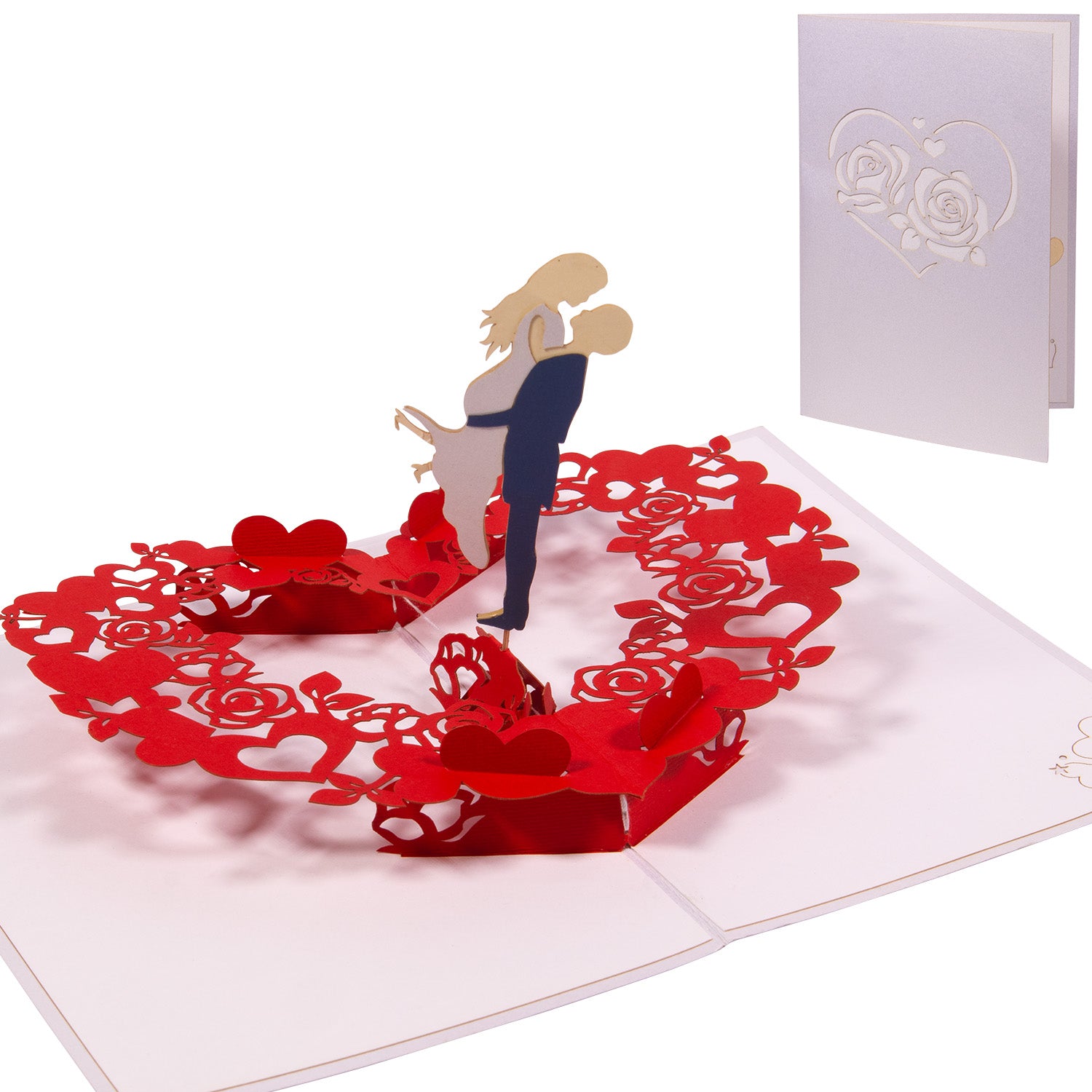 Hochzeitskarte 3D Pop-Up - Rotierendes Tanzendes Brautpaar mit Dreh-Effekt, N75