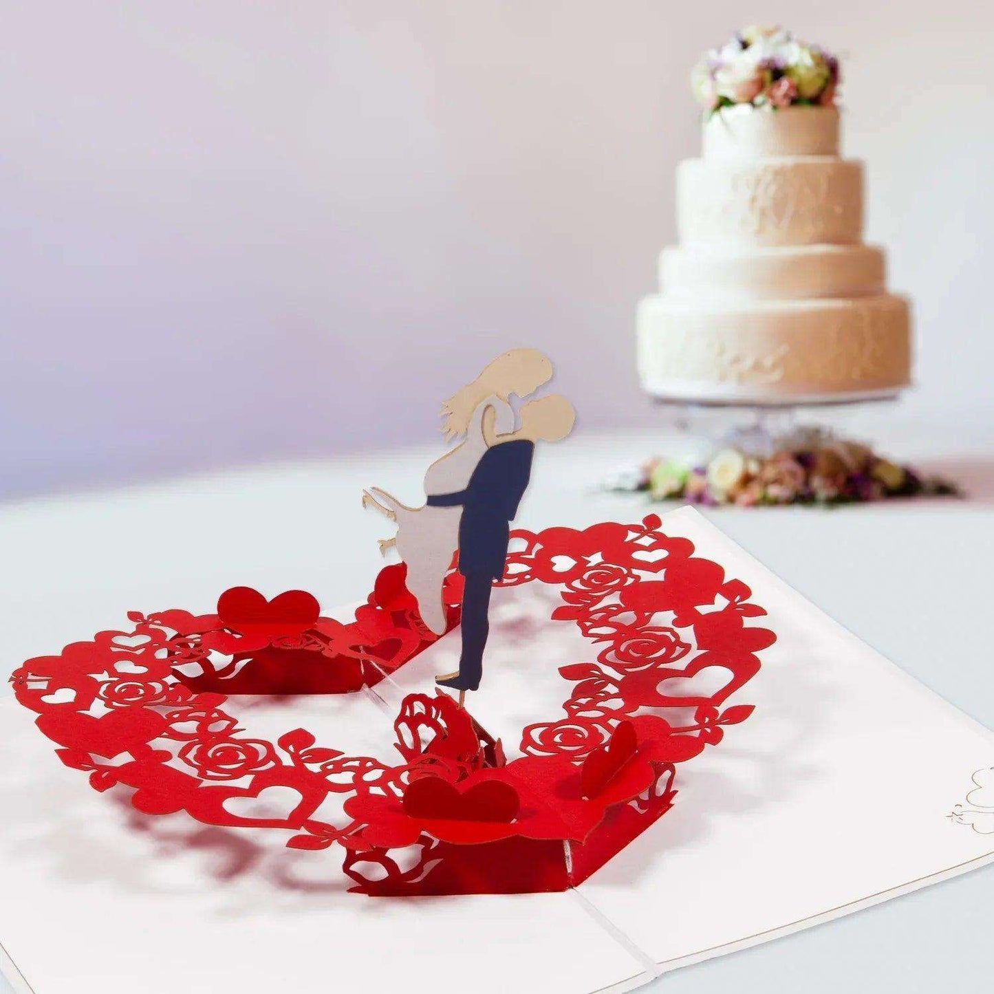 Hochzeitskarte 3D Pop-Up - Rotierendes Tanzendes Brautpaar, N75 - LINPopUp