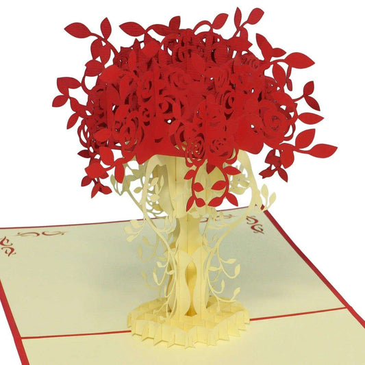 Pop Up Karte 3D Blumenvase – Grußkarte Geburtstag & Muttertag - LINPopUp
