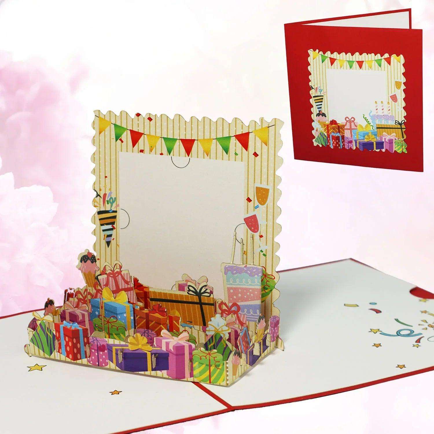 3D Pop-Up Karte Individueller Gutschein Rot, N502 - LINPopUp