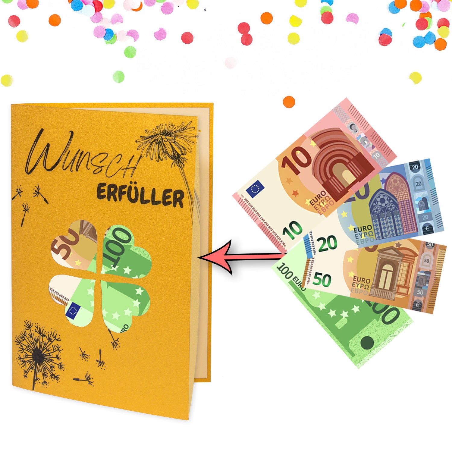 3D Pop - Up Karte mit Geldfach - Verpackung Geldgeschenk, Igel, Wunscherfüller, G3