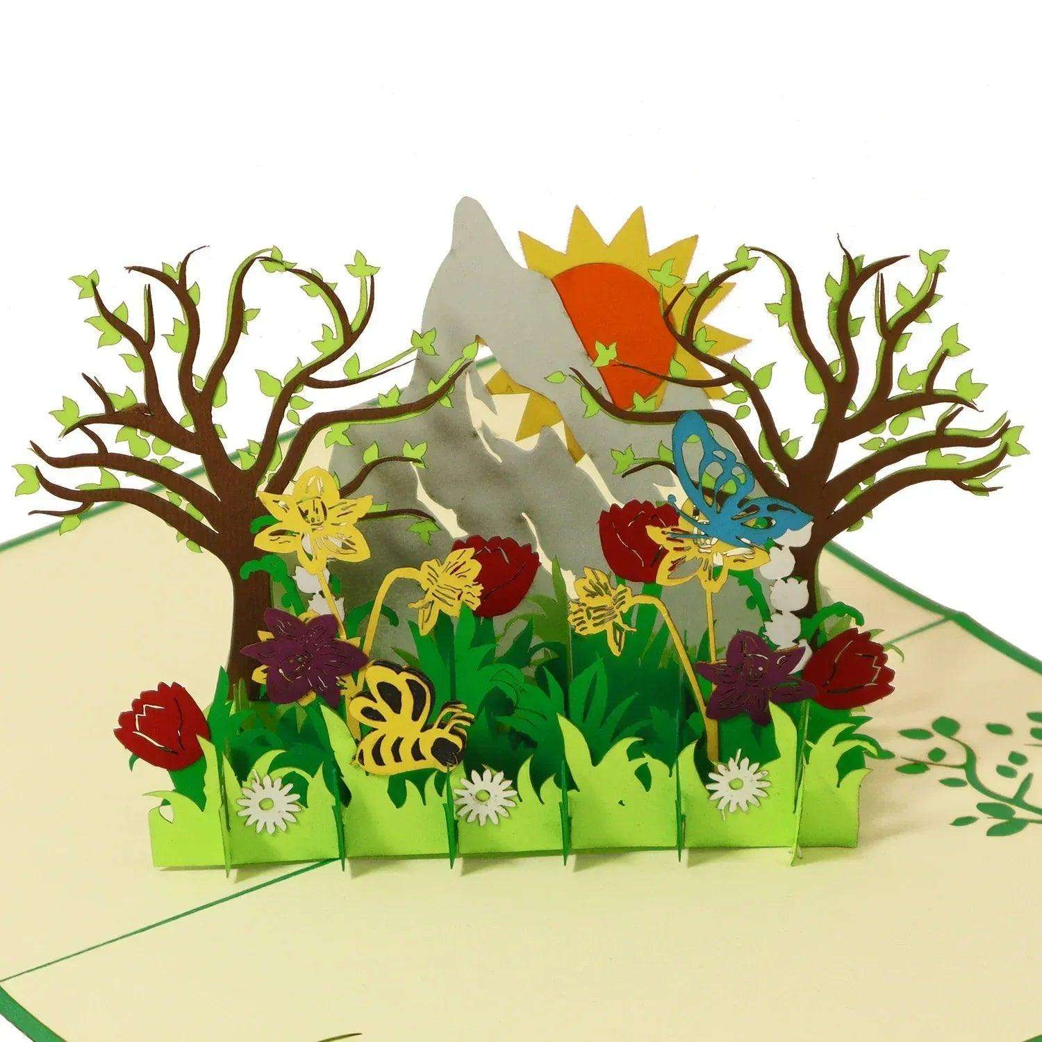 3D Pop-Up Karte Blumenkarte, Blumenwiese, N388 LINPopUp N388