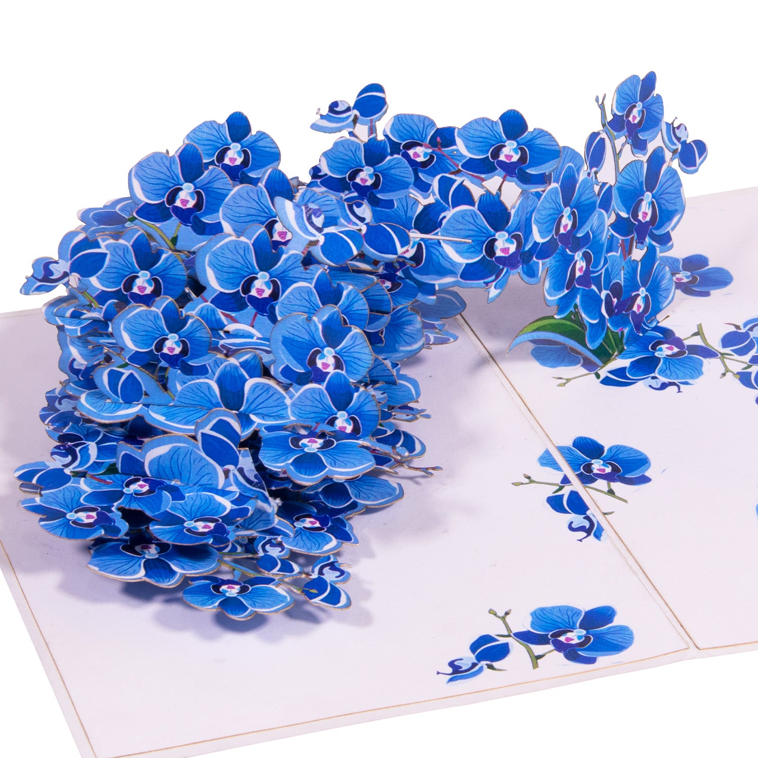 3D Pop-Up Karte Blumen, Orchidee Blau, N309