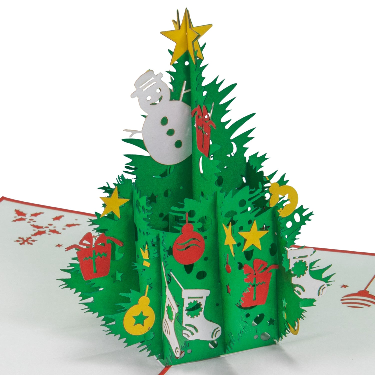 Pop Up Weihnachtskarte 3D - Klassischer Weihnachtsbaum, Tannenbaum, N459