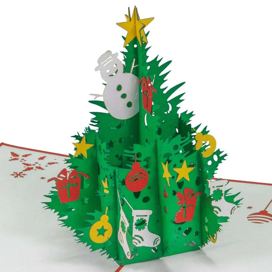 Pop Up Weihnachtskarte 3D - Klassischer Weihnachtsbaum, Tannenbaum, N459 - LINPopUp