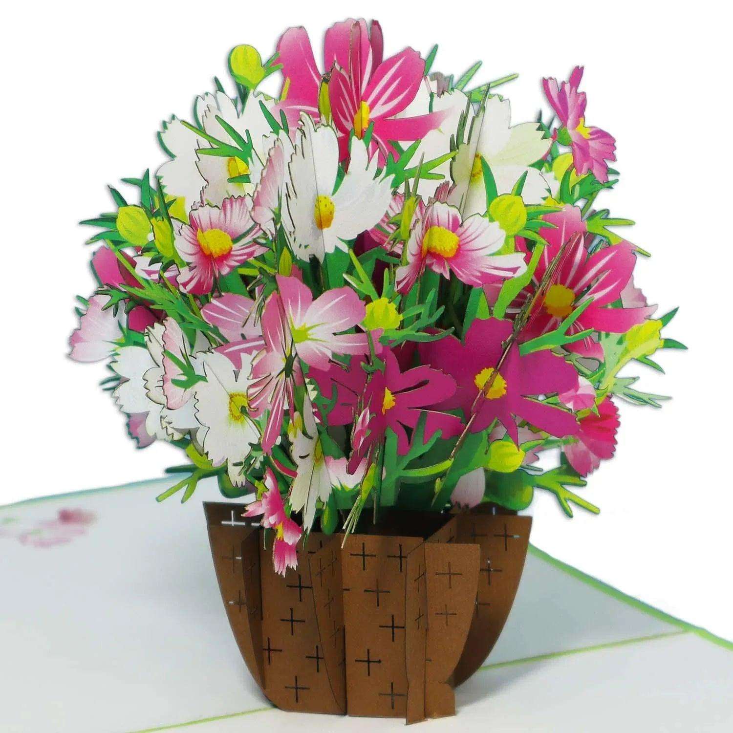 3D Pop-Up Karte Blumenkarte, Blumenstrauß, N503 - LINPopUp