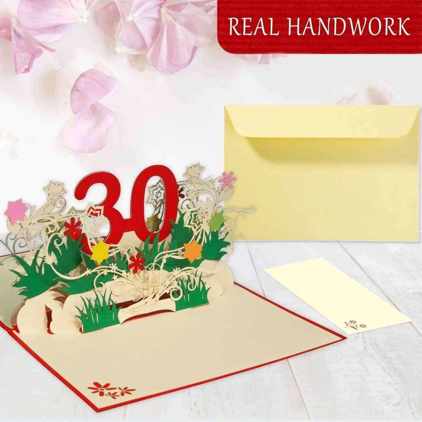 Pop-Up-Karte zum Geburtstag – Zahl 30, Geburtstagseinladung & Jubiläum, N301
