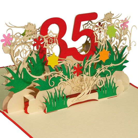 Pop-Up-Karte zum Geburtstag – Zahl 85, Geburtstagseinladung & Jubiläum, N327