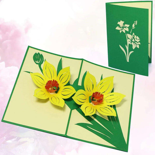 3D Pop-Up Karte Blumenkarte, Blüten - Blumen Gelb, N700 LINPopUp N700