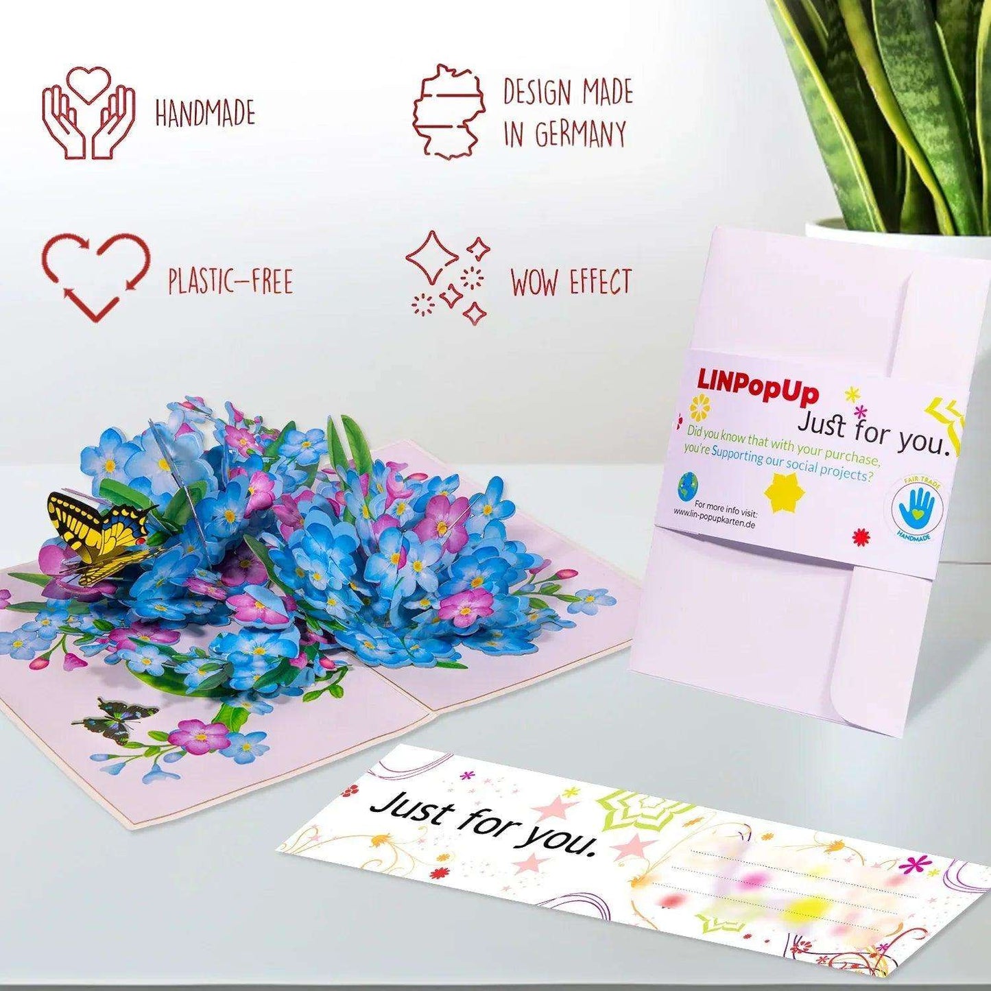 3D Pop-Up Karte Blumen, N179 - LINPopUp