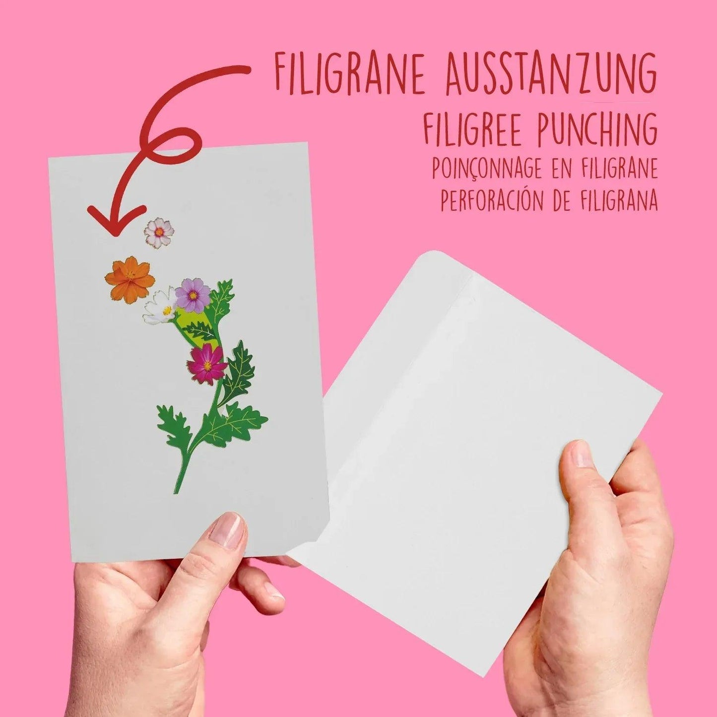 3D Pop-Up Karte Blumen, Blumenkarte, N190 - LINPopUp