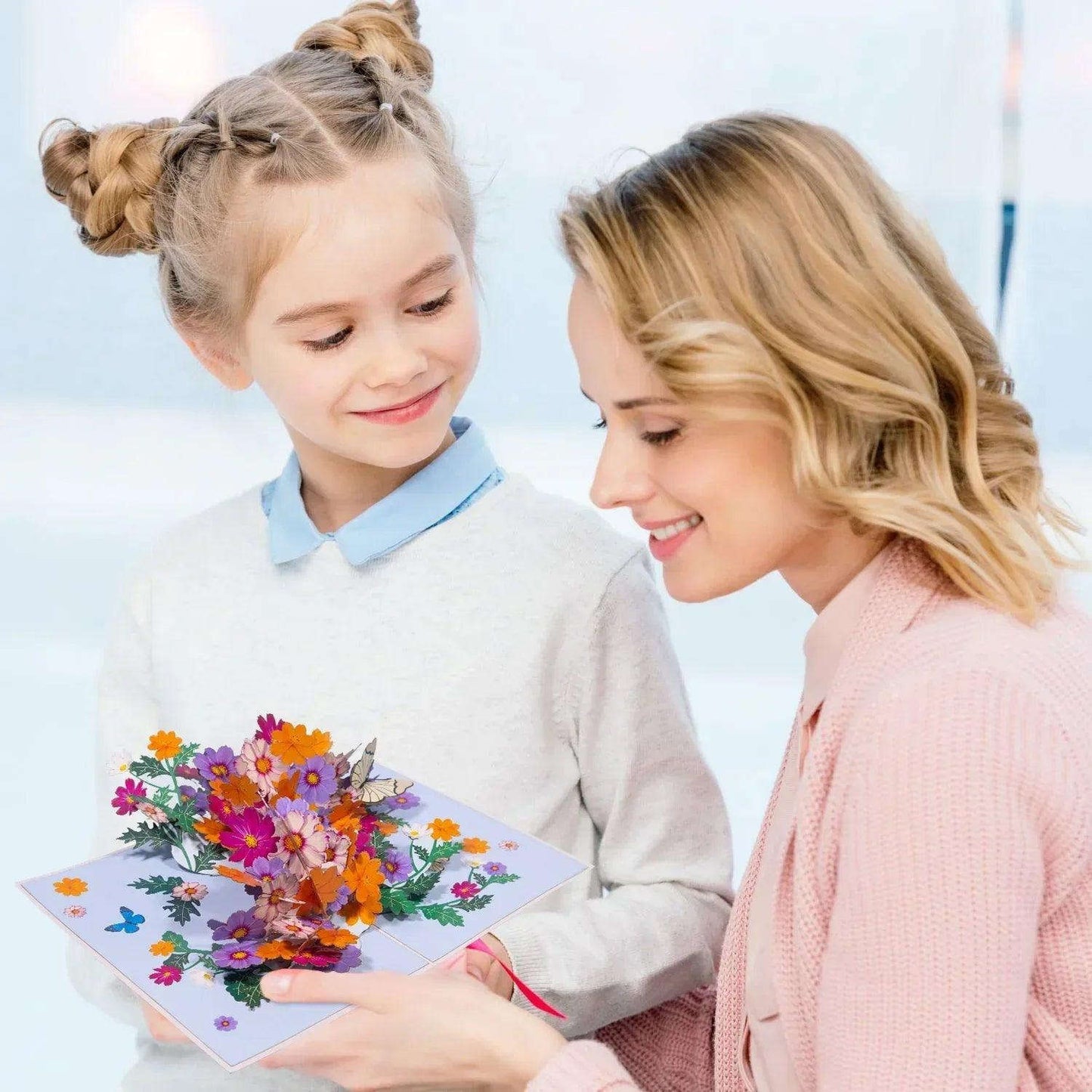 3D Pop-Up Karte Blumen, Blumenkarte, N190 - LINPopUp