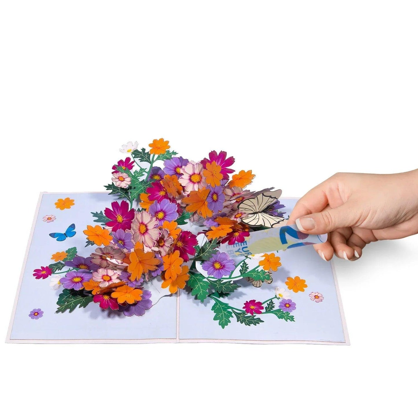 3D Pop-Up Karte Blumen, Blumenkarte, N190 - LINPopUp