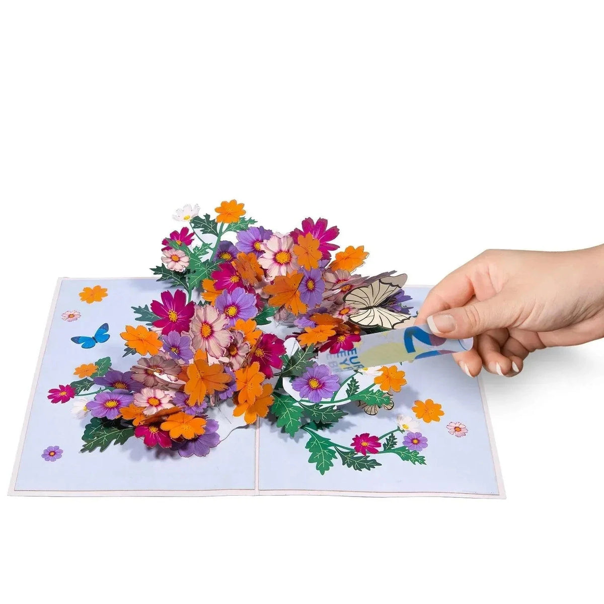 3D Pop-Up Karte Blumen, Blumenkarte, N190 - LINPopUp