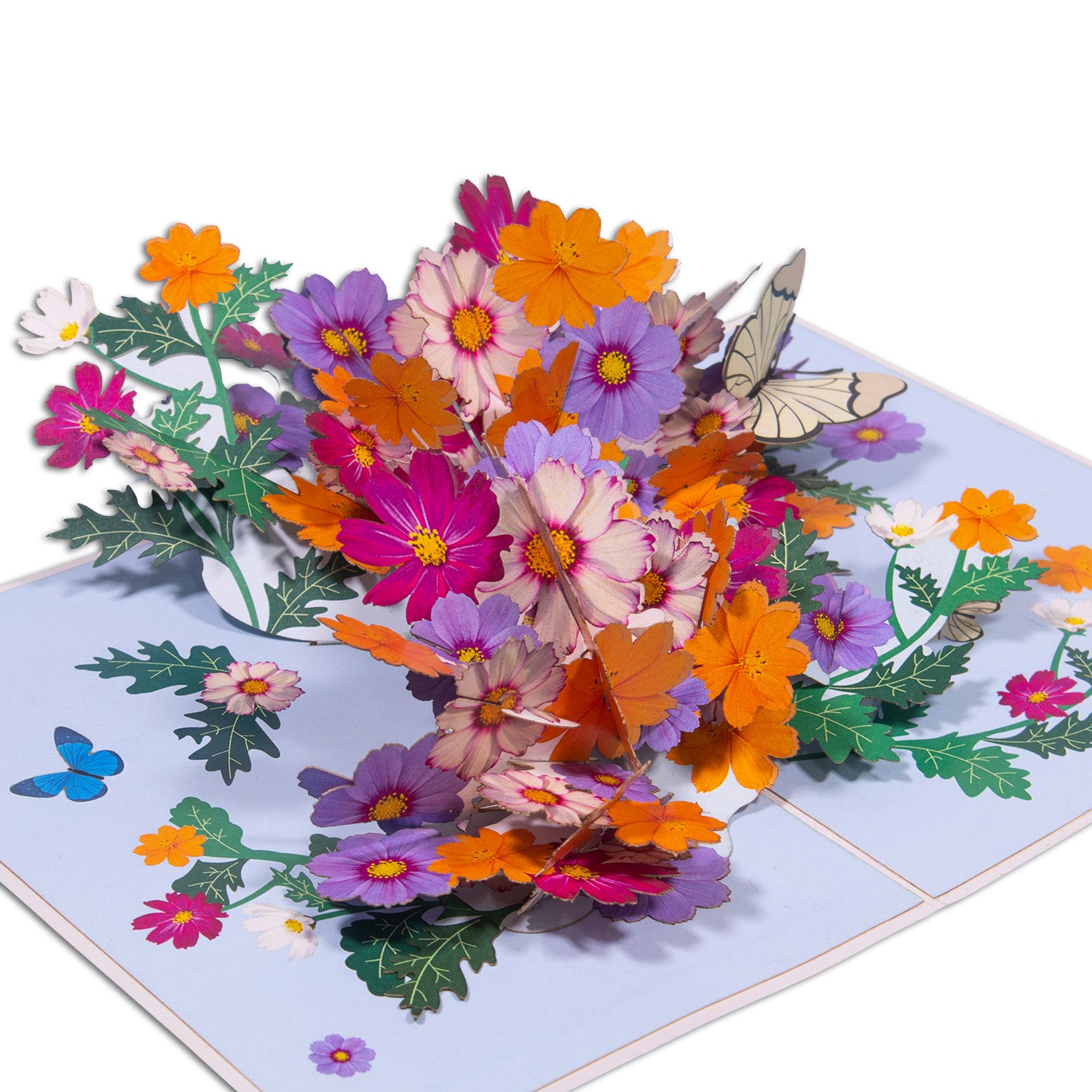 3D Pop-Up Karte Blumen, Blumenkarte, N190