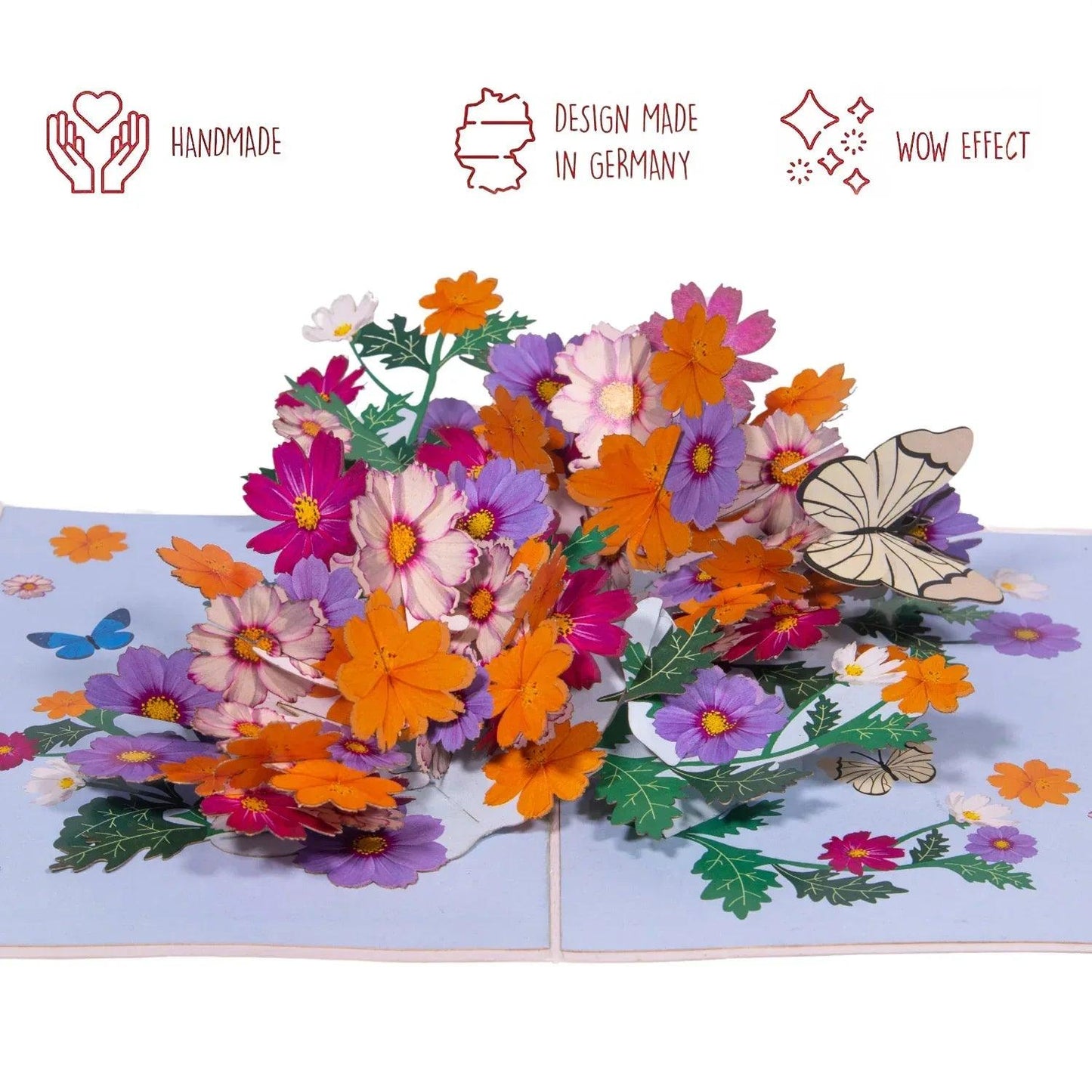 3D Pop-Up Karte Blumen, Blumenkarte, N190 - LINPopUp