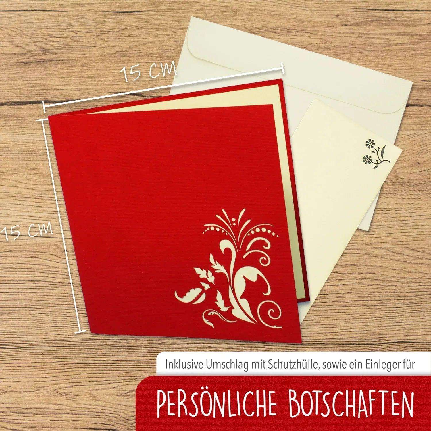 3D Pop-Up Karte Blumenkarte, Rosen Blumenkorb, N720 LINPopUp N720
