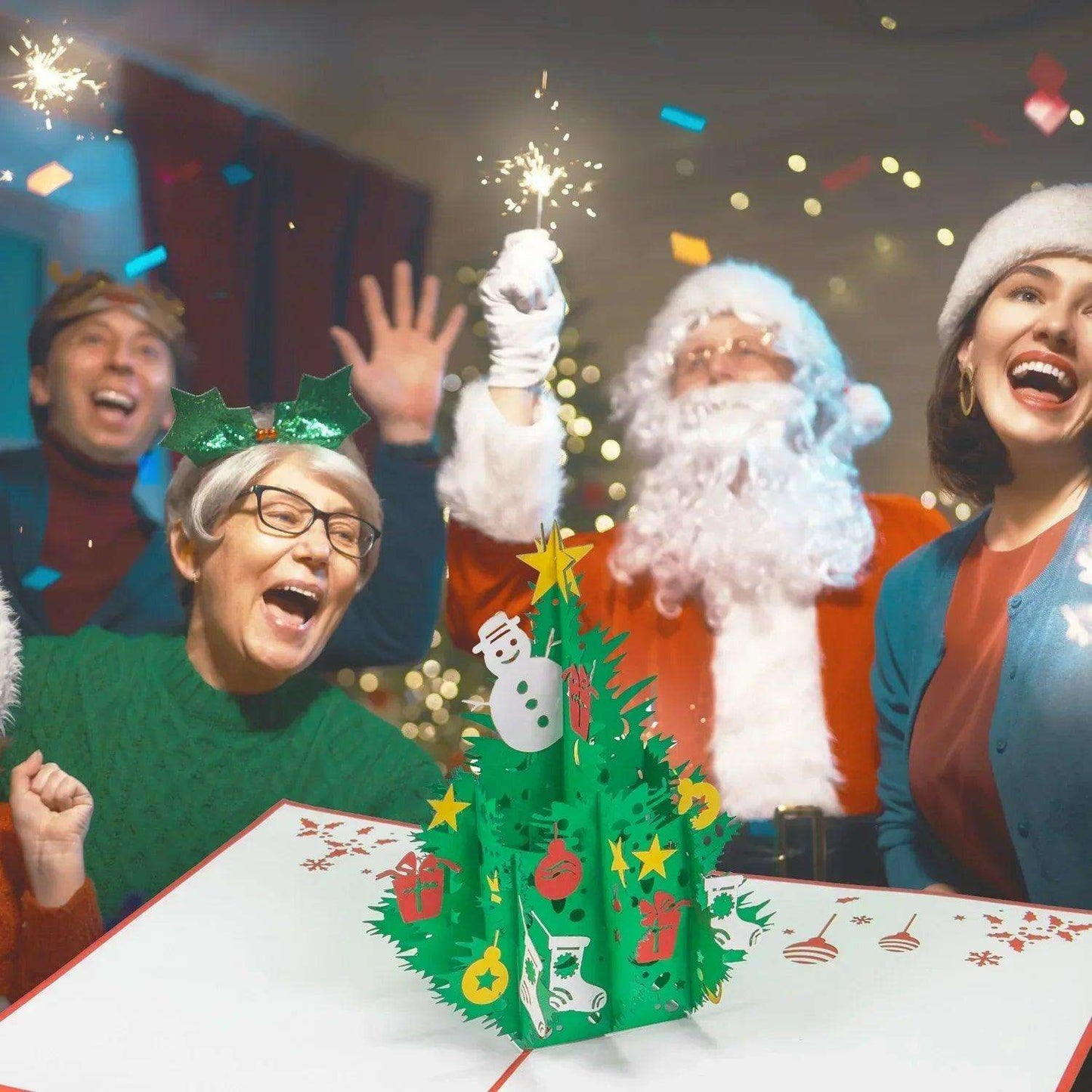 Pop Up Weihnachtskarte 3D - Klassischer Weihnachtsbaum, Tannenbaum, N459 - LINPopUp