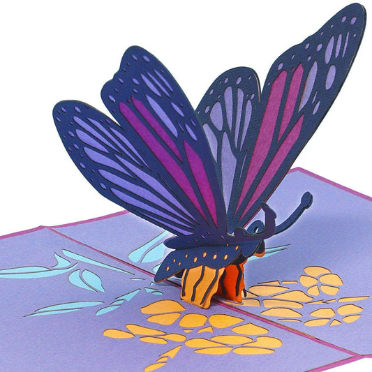 Pop Up Karte 3D Schmetterling Lila – Grußkarte Geburtstag & Muttertag - LINPopUp