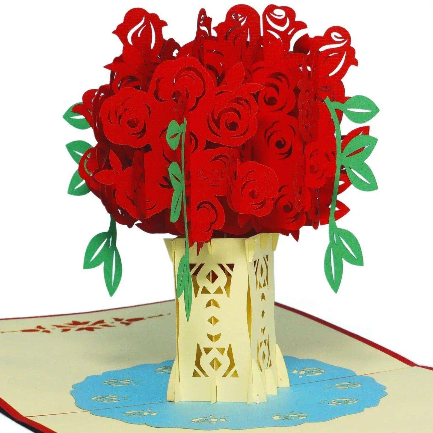 Pop Up Karte 3D Rosen – Grußkarte Muttertag & Valentinstag - LINPopUp