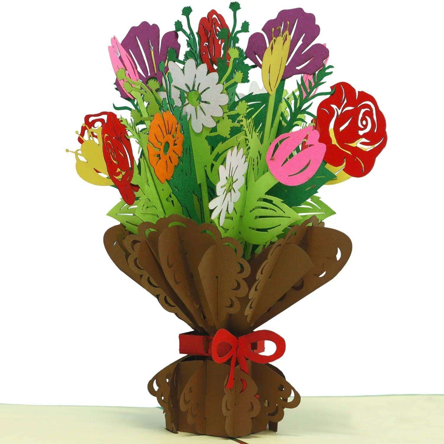 3D Pop-Up Karte Blumenstrauß, Blumenkarte, N508 LINPopUp N508