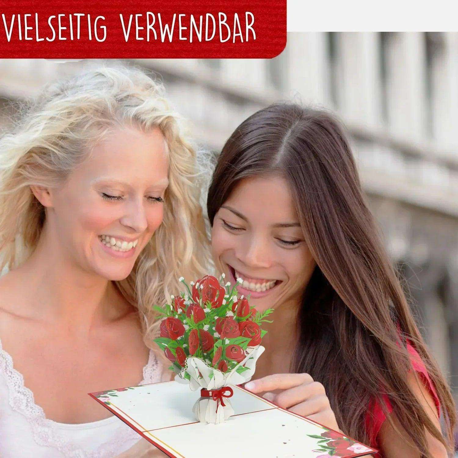 3D Pop-Up Karte Blumenkarte, Rosen, N506 LINPopUp N506