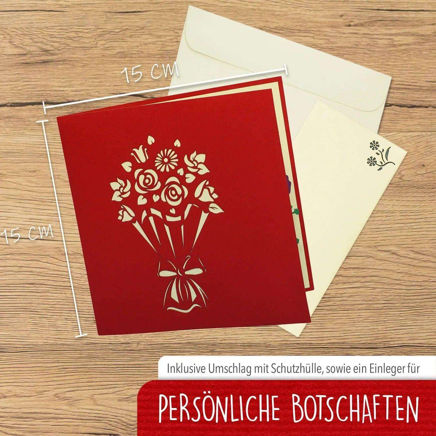 3D Pop-Up Karte Blumenstrauß, Blumenkarte, N508 LINPopUp N508