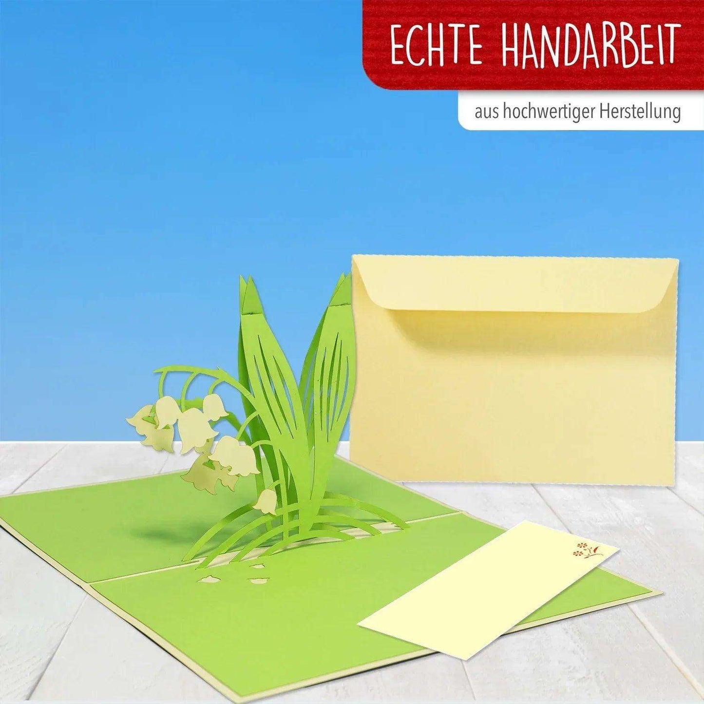 Pop Up Karte 3D Maiglöckchen – Grußkarte Geburtstag & Muttertag - LINPopUp