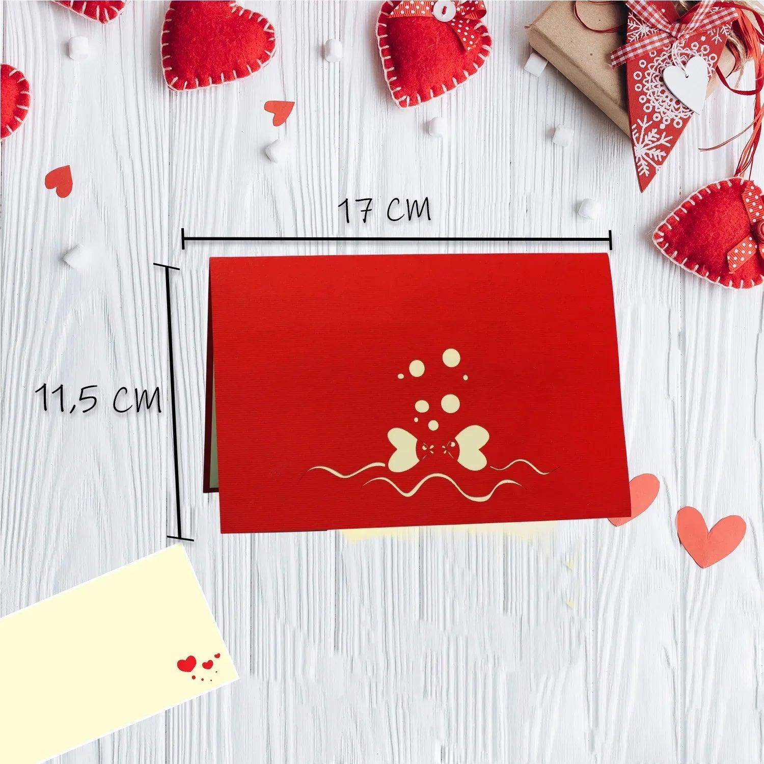 Hochzeitskarte Pop Up 3D - Glückwunschkarte zur Hochzeit,Brautpaar im Boot, N71 - LINPopUp