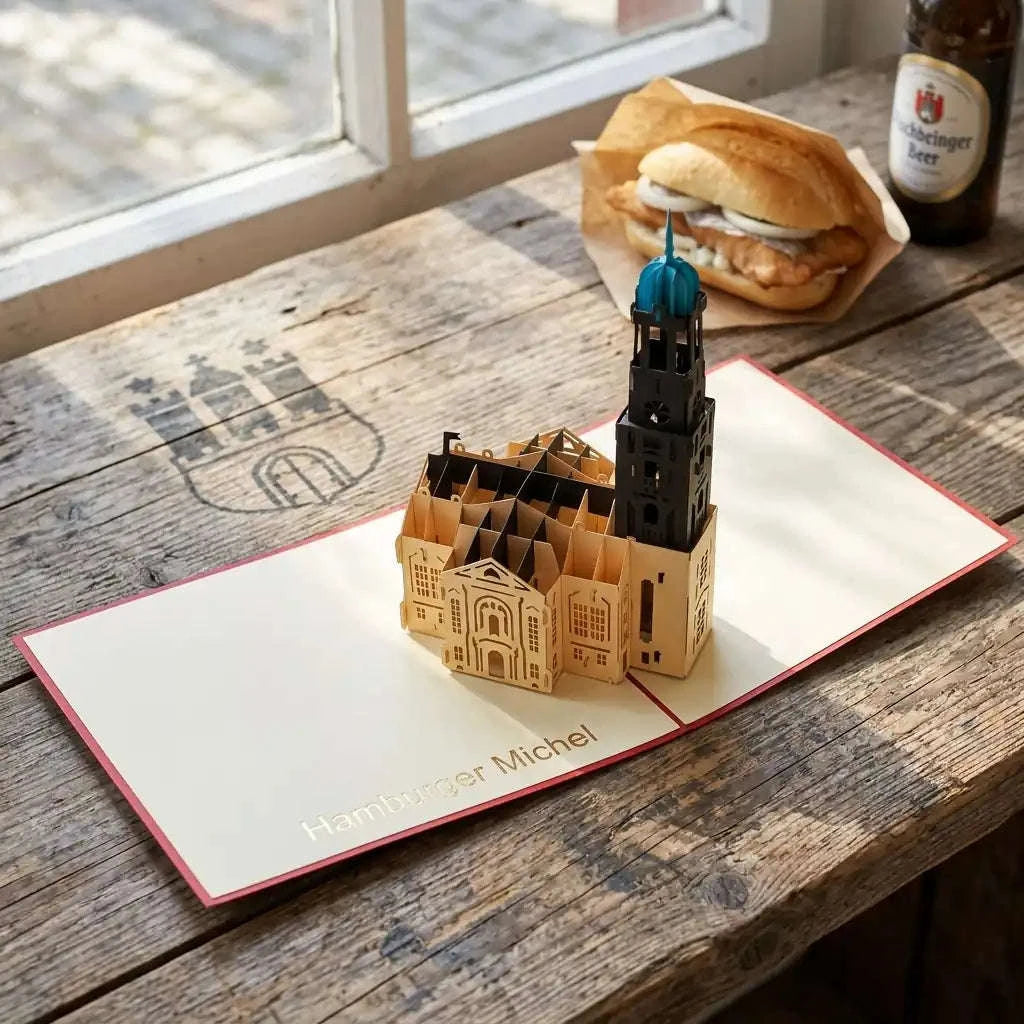 Pop-Up Karte Hamburg - 3D Stadtkarte Stadtbesichtigung Gutschein, N204 LINPopUp N204