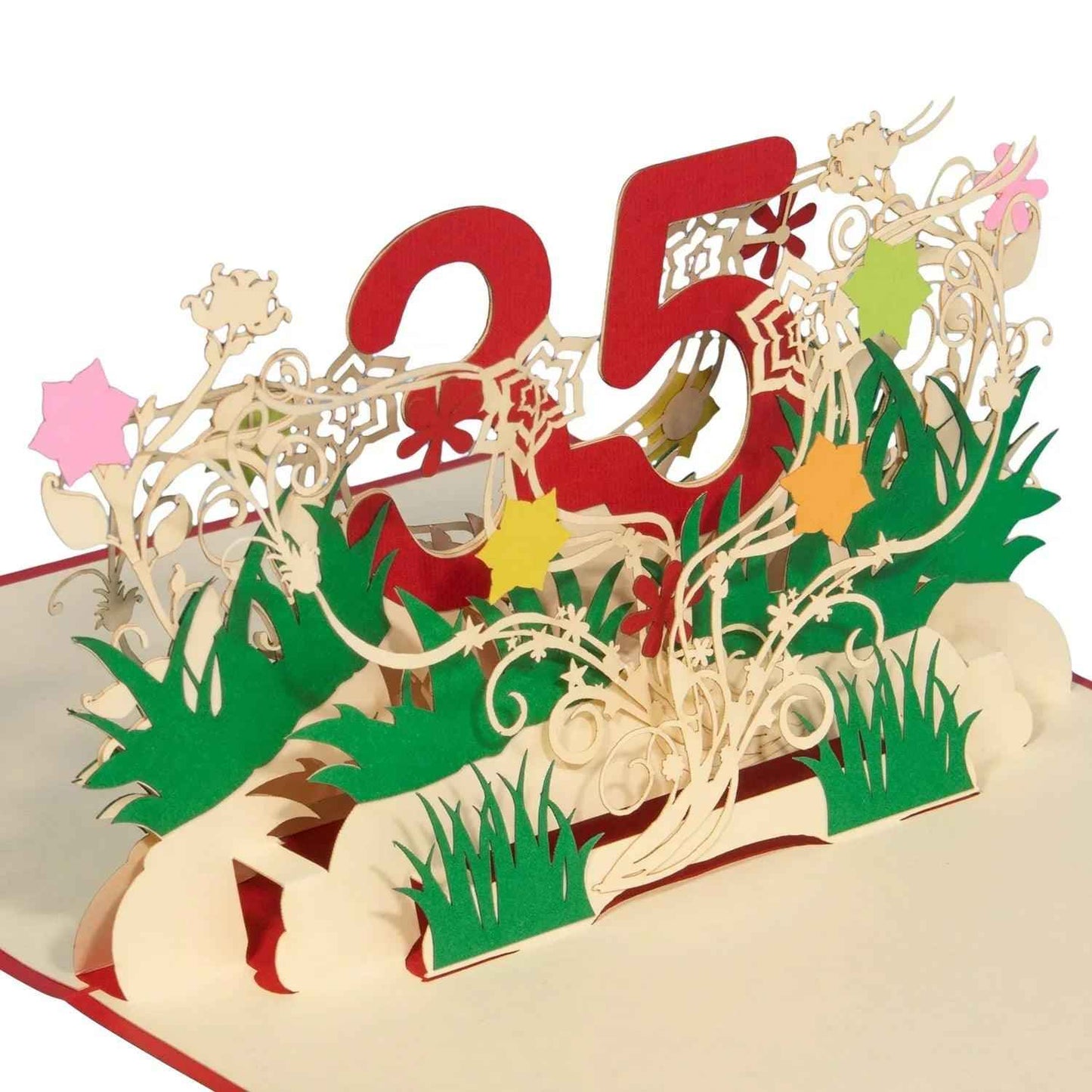 Pop-Up-Karte zum Geburtstag – Zahl 35, Geburtstagseinladung & Jubiläum, N302