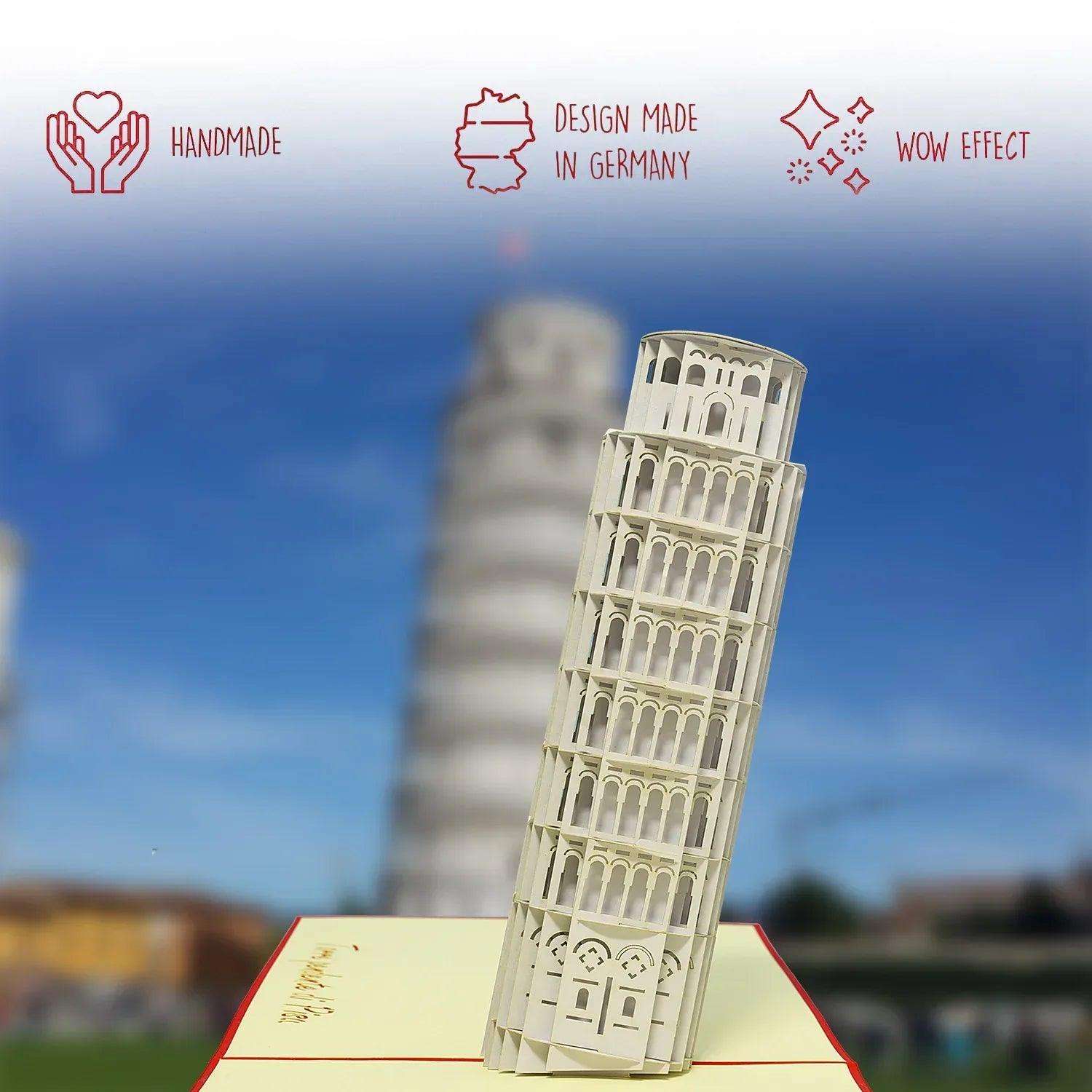 Pop-Up Karte Pisa - 3D Stadtkarte Stadtbesichtigung Gutschein, N201 - LINPopUp