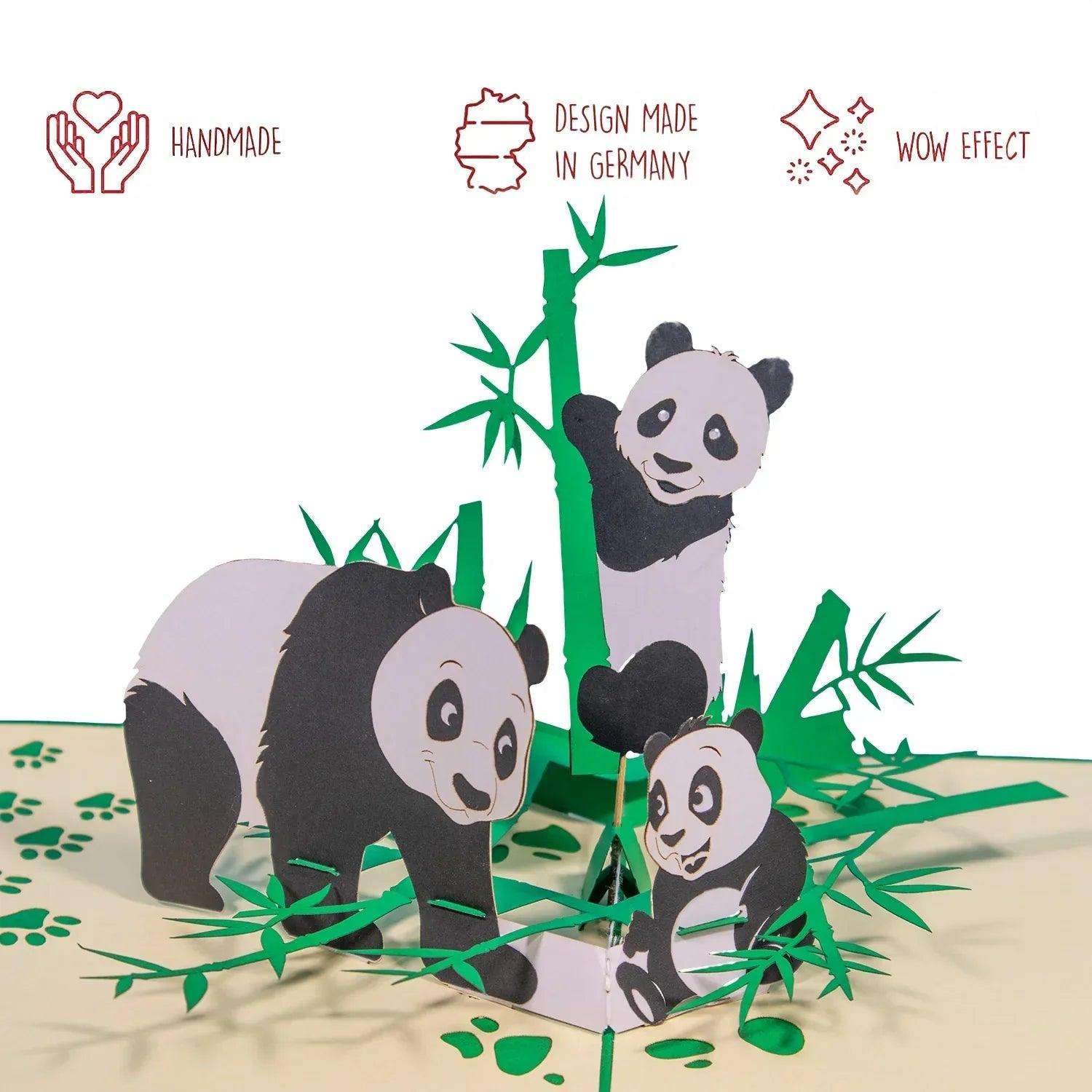 Pop-Up Geburtstagskarte - Kindergeburtstag, rotierende LINPopUp, Pandabär - LINPopUp