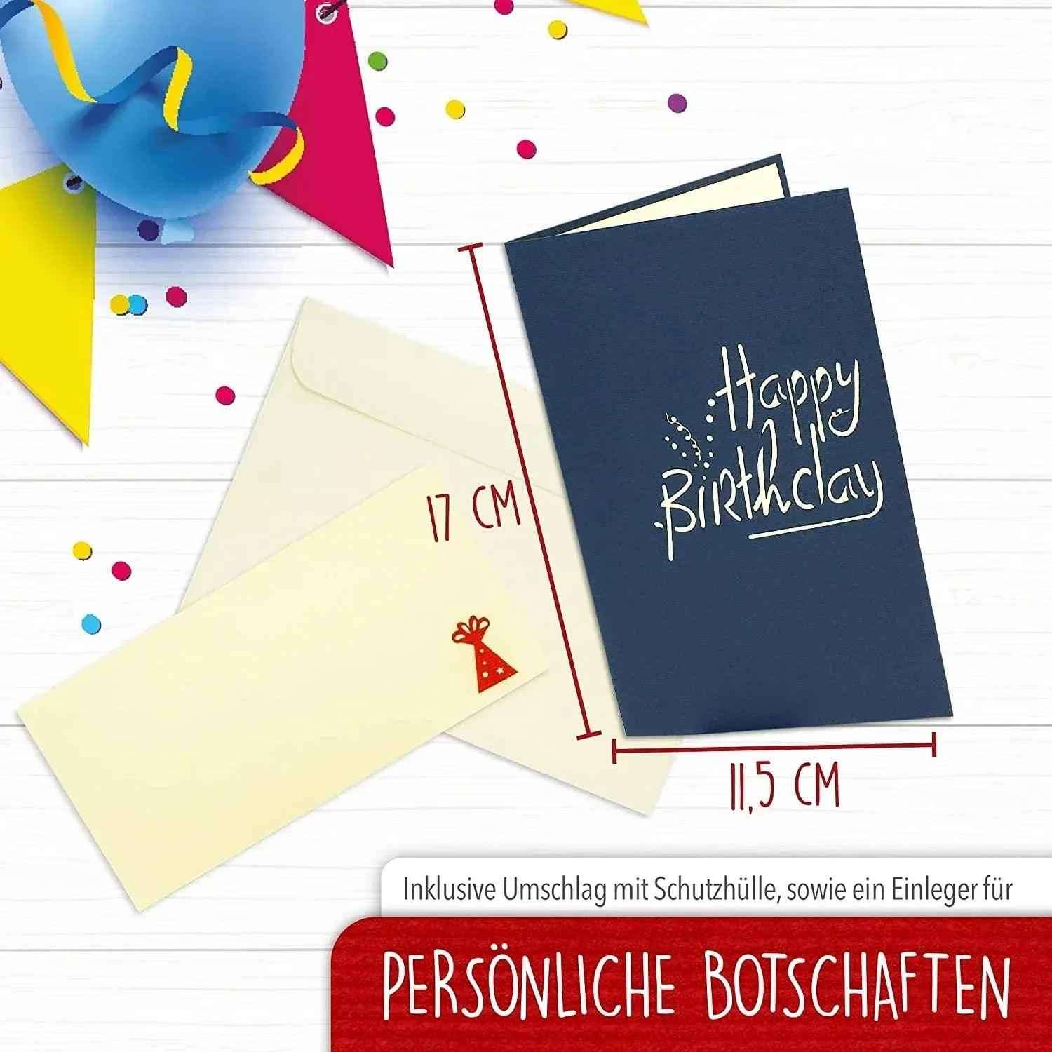 Pop-Up-Karte zum Geburtstag - Zahl 80, Geburtstagseinladung & Jubiläum, N209