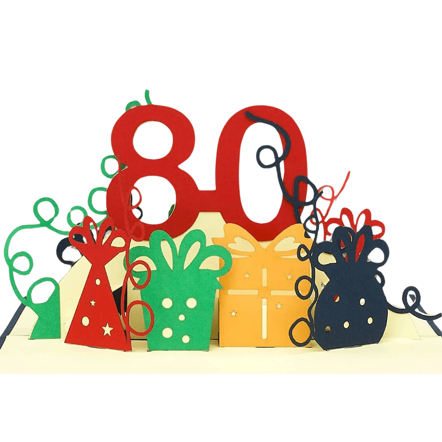 Pop-Up-Karte zum Geburtstag - Zahl 80, Geburtstagseinladung & Jubiläum, N209