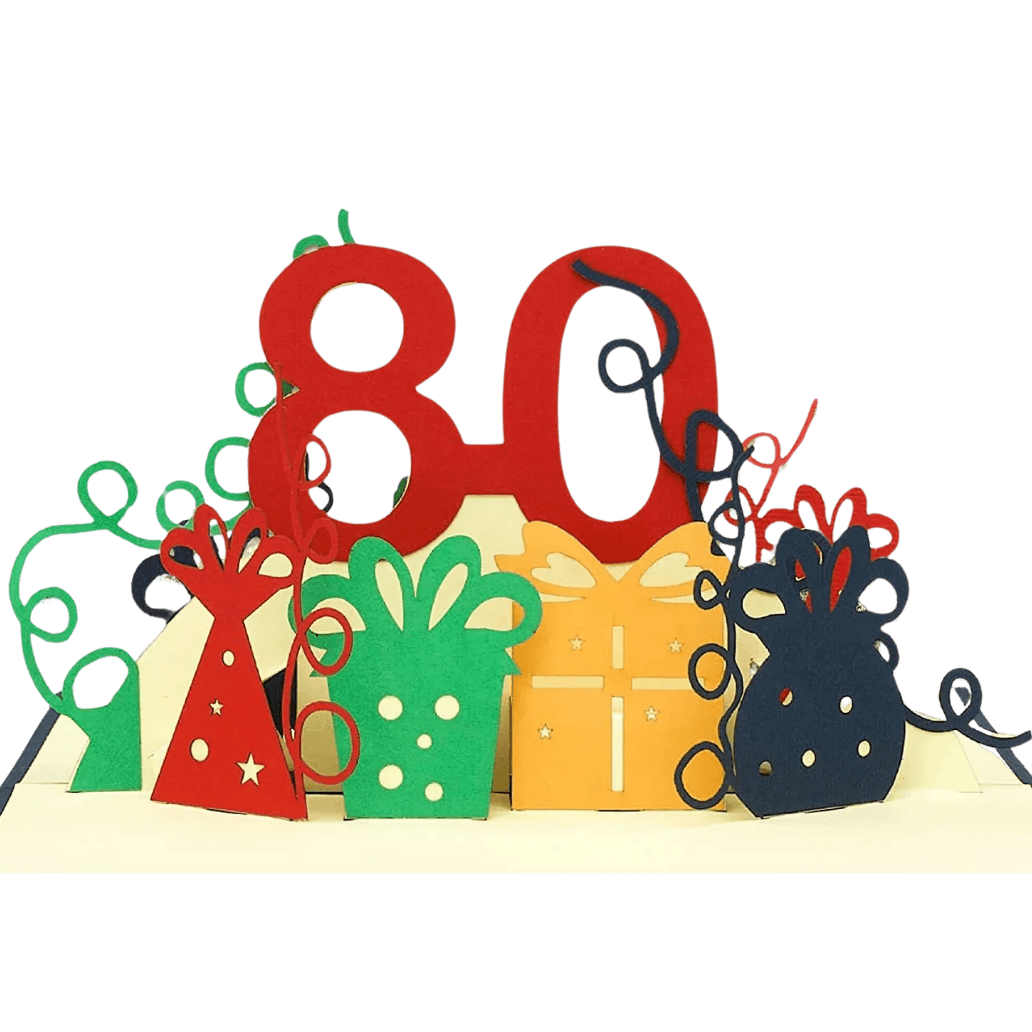 Pop-Up-Karte zum Geburtstag - Zahl 80, Geburtstagseinladung & Jubiläum, N209