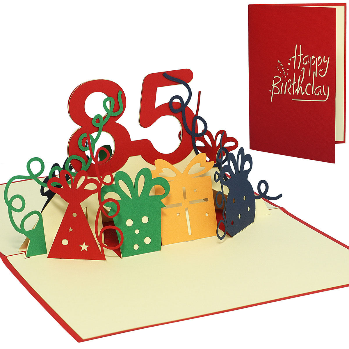 Pop-Up-Karte zum Geburtstag – Zahl 85, Geburtstagseinladung & Jubiläum, N245