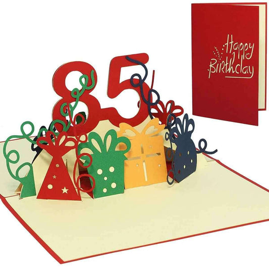 Pop-Up-Karte zum Geburtstag – Zahl 85, Geburtstagseinladung & Jubiläum, N245