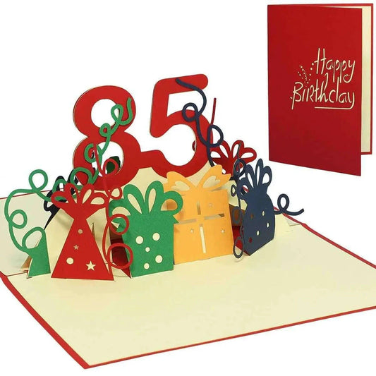 Pop-Up-Karte zum Geburtstag – Zahl 85, Geburtstagseinladung & Jubiläum, N245