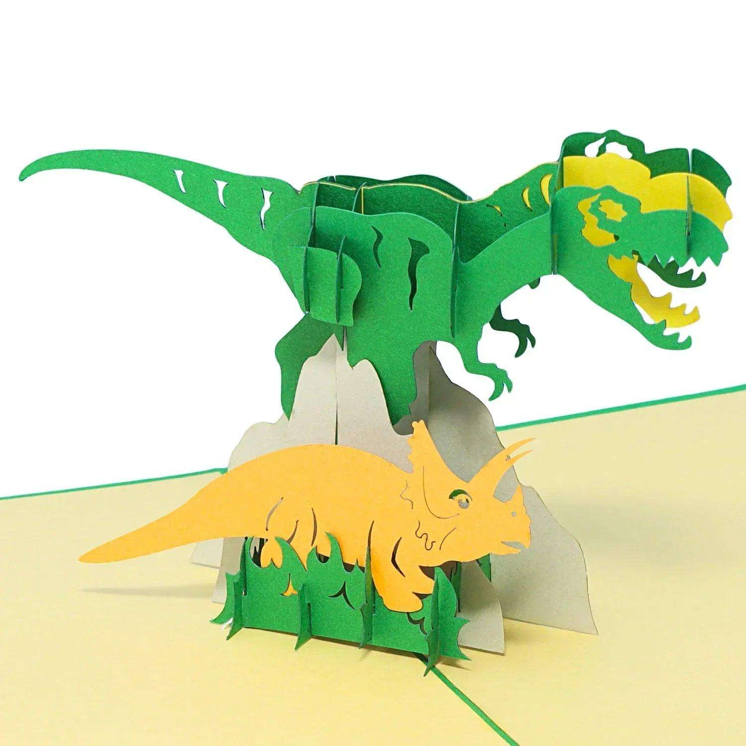 Pop-Up Geburtstagskarte für Kinder - 3D Kindergeburtstag Karte - Dinosaurier, LINPopUp - LINPopUp