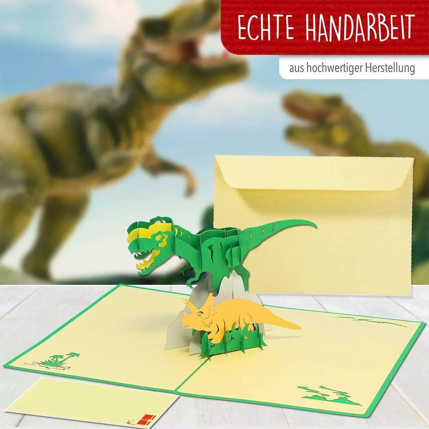 Pop-Up Geburtstagskarte für Kinder - 3D Kindergeburtstag Karte - Dinosaurier, LINPopUp - LINPopUp