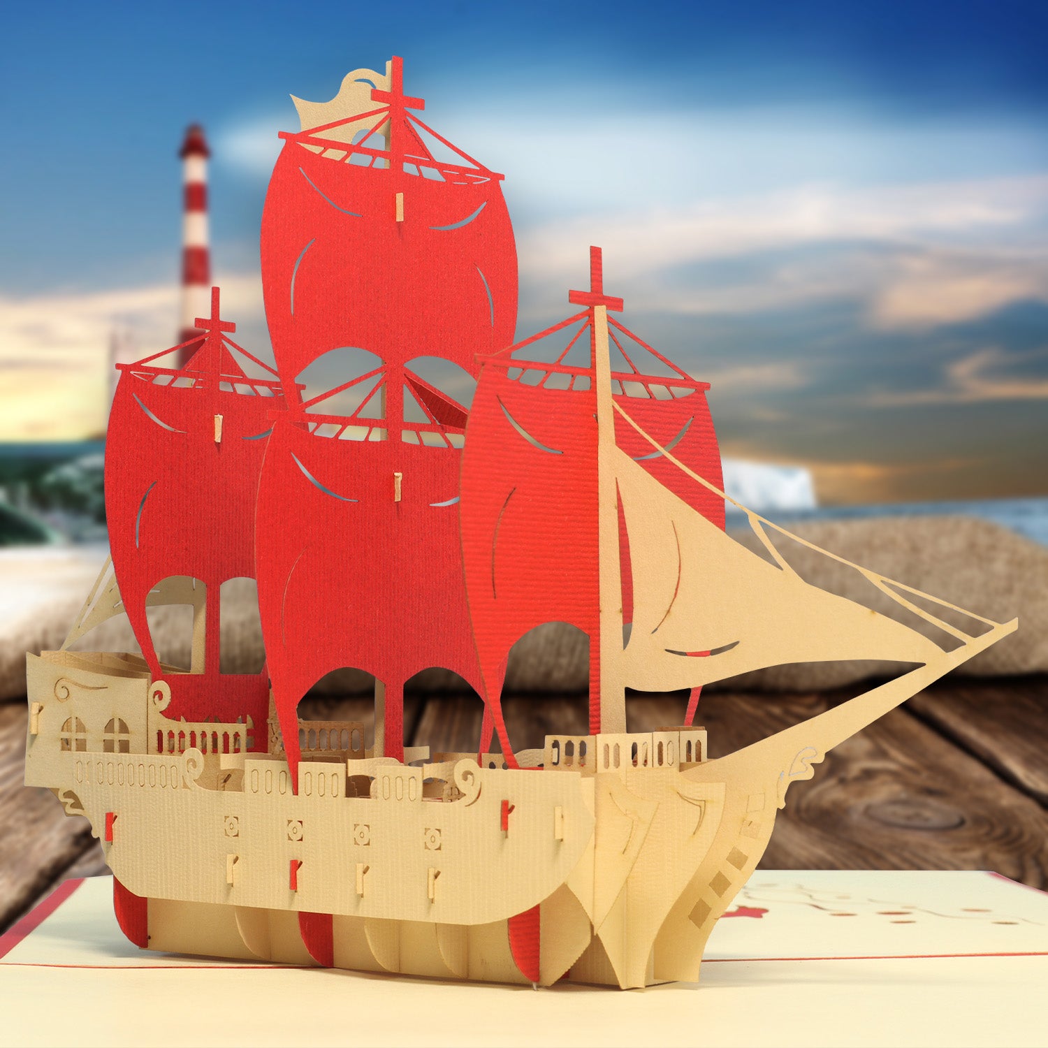 Pop-Up 3D Karte Schiff - Grußkarte mit Boot, Piratenschiff, N114