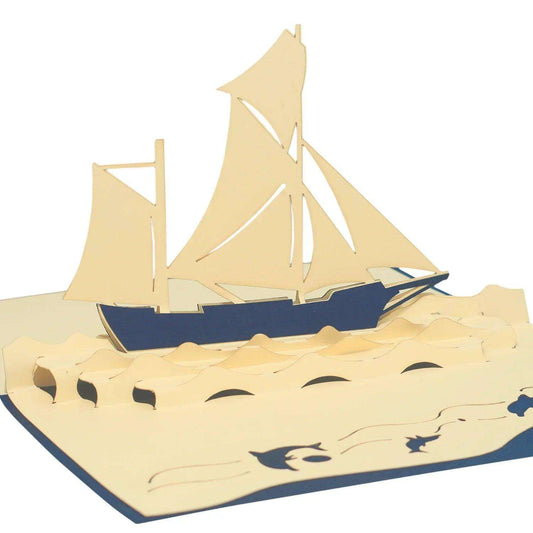 Pop-Up 3D Karte Schiff - Grußkarte mit Boot, Segelboot, N104 LINPopUp N104