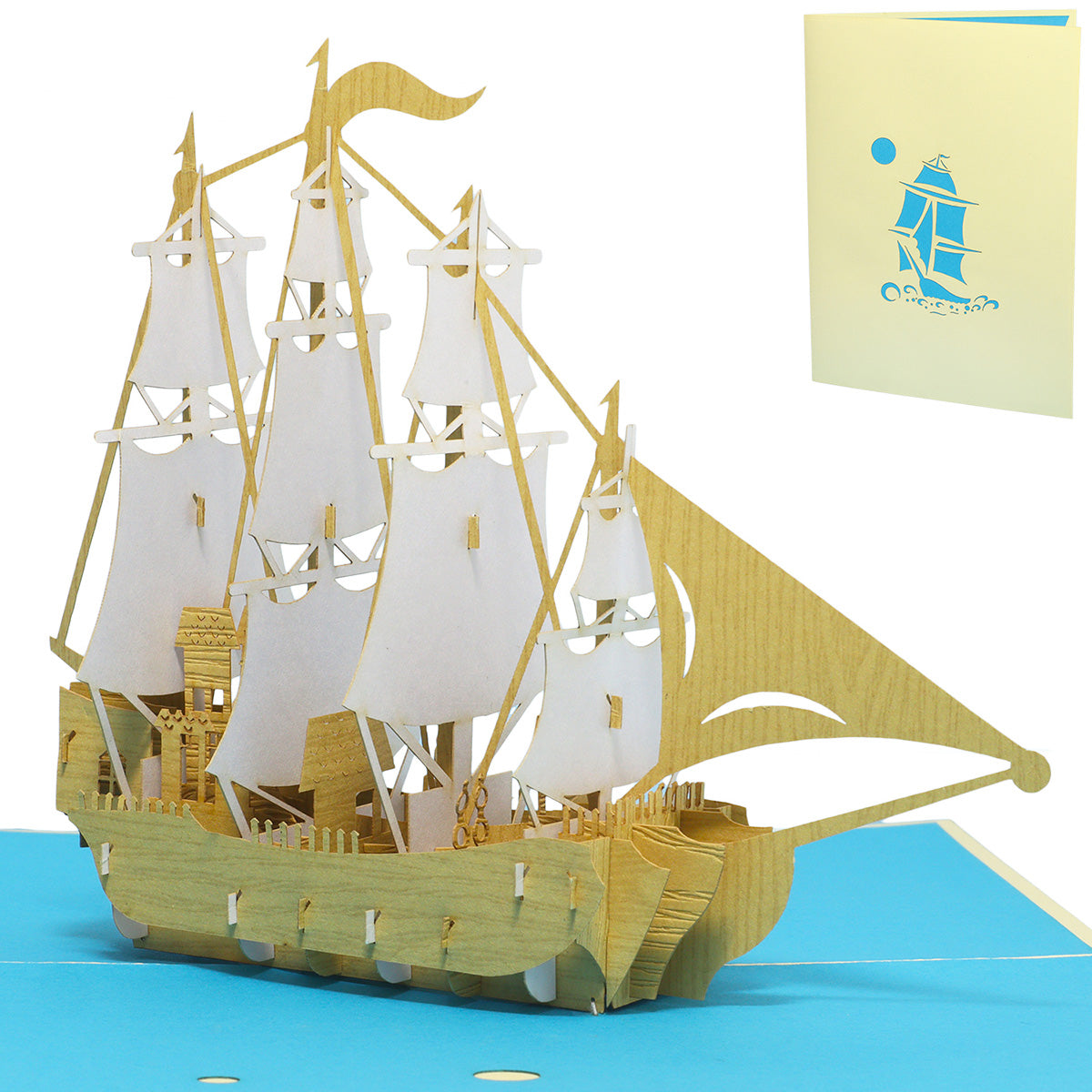 Pop-Up 3D Karte Schiff - Grußkarte mit Boot, Segelschiff, N116