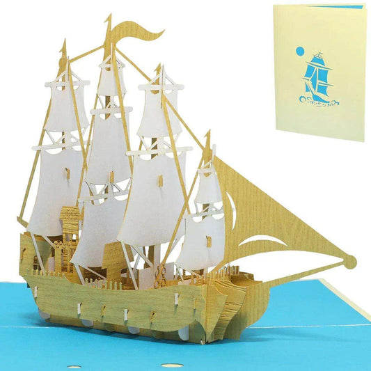 Pop-Up 3D Karte Schiff - Grußkarte mit Boot, Segelschiff, N116 LINPopUp N116