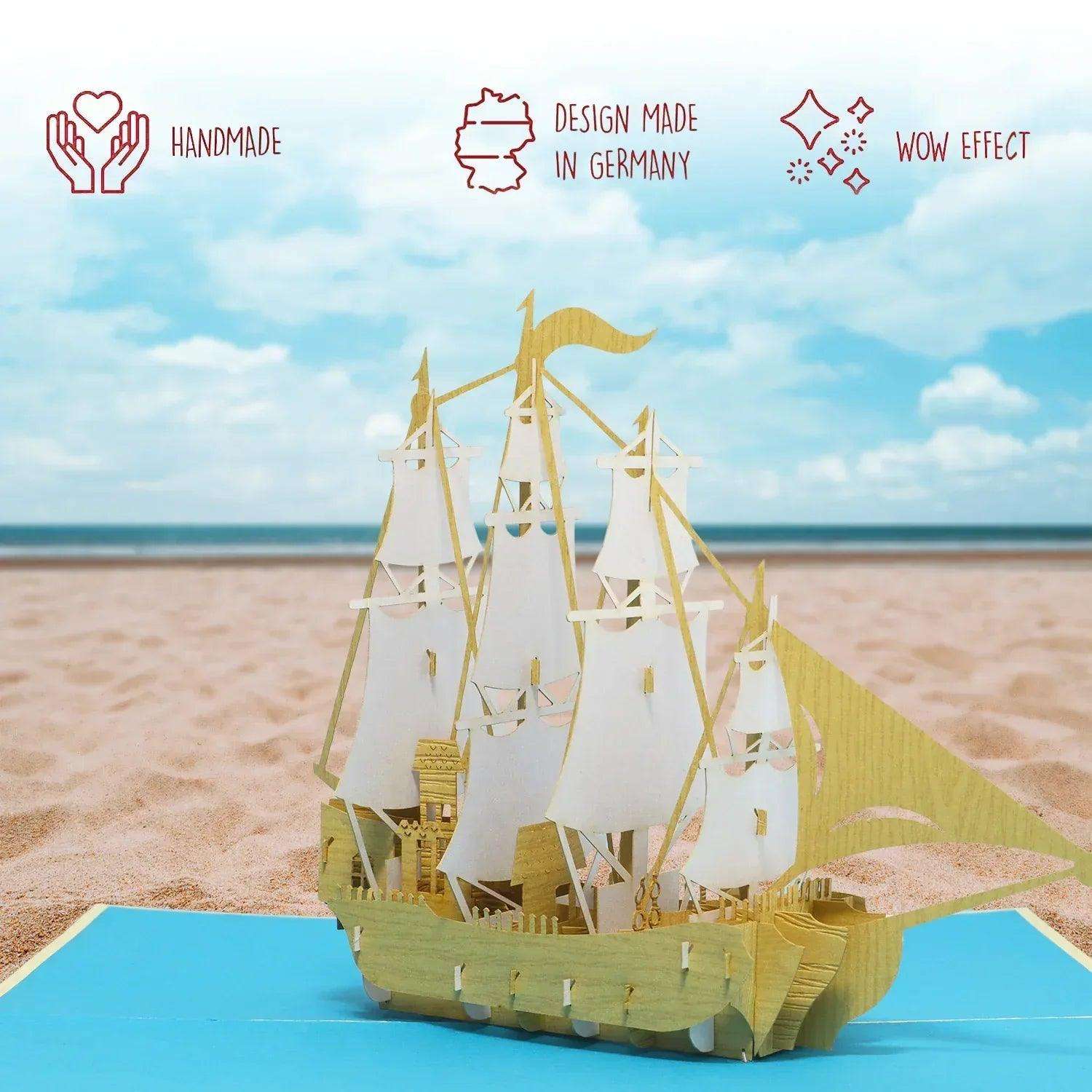 Pop-Up 3D Karte Schiff - Grußkarte mit Boot, Segelschiff, N116 LINPopUp N116