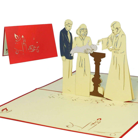 Pop-Up Karte 3D Grußkarte Taufe, N103 - LINPopUp
